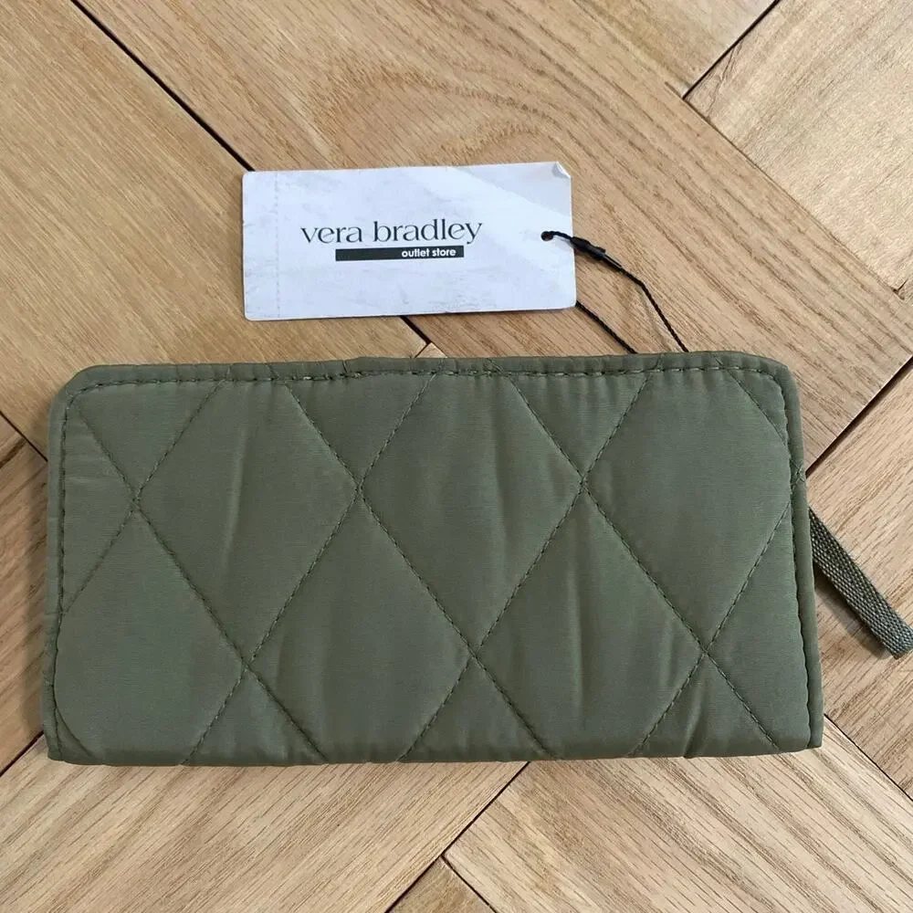 New Vera Bradley Essential Wallet Deep Green
